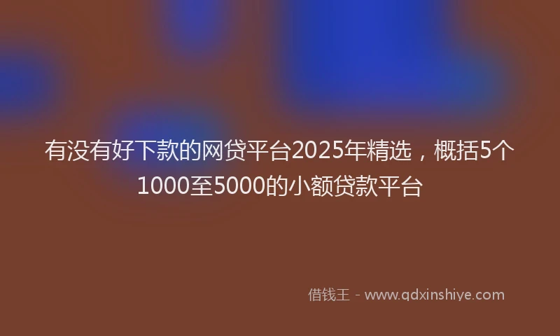 有没有好下款的网贷平台2025年精选，概括5个1000至5000的小额贷款平台