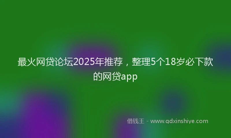 最火网贷论坛2025年推荐，整理5个18岁必下款的网贷app