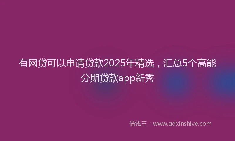 有网贷可以申请贷款2025年精选，汇总5个高能分期贷款app新秀
