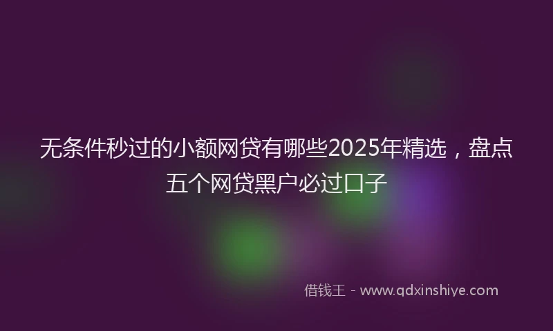 无条件秒过的小额网贷有哪些2025年精选，盘点五个网贷黑户必过口子