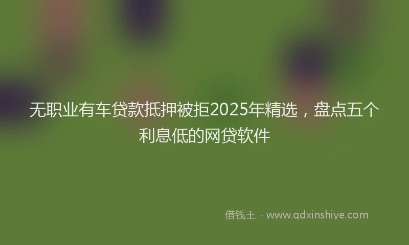 无职业有车贷款抵押被拒2025年精选，盘点五个利息低的网贷软件