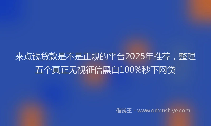 来点钱贷款是不是正规的平台2025年推荐，整理五个真正无视征信黑白100%秒下网贷