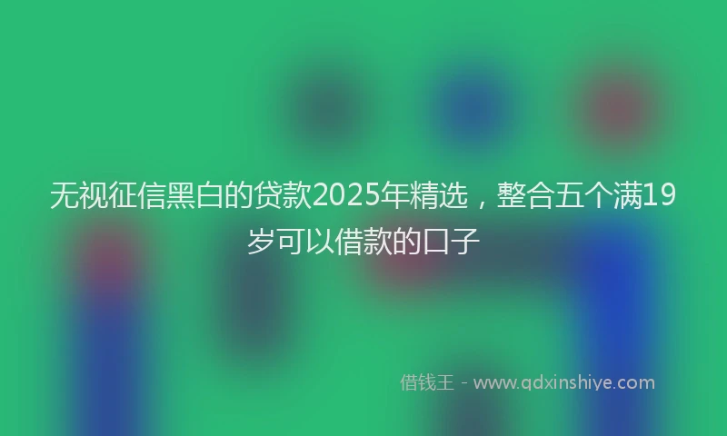 无视征信黑白的贷款2025年精选，整合五个满19岁可以借款的口子