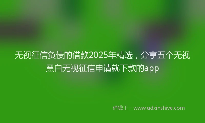 无视征信负债的借款2025年精选，分享五个无视黑白无视征信申请就下款的app
