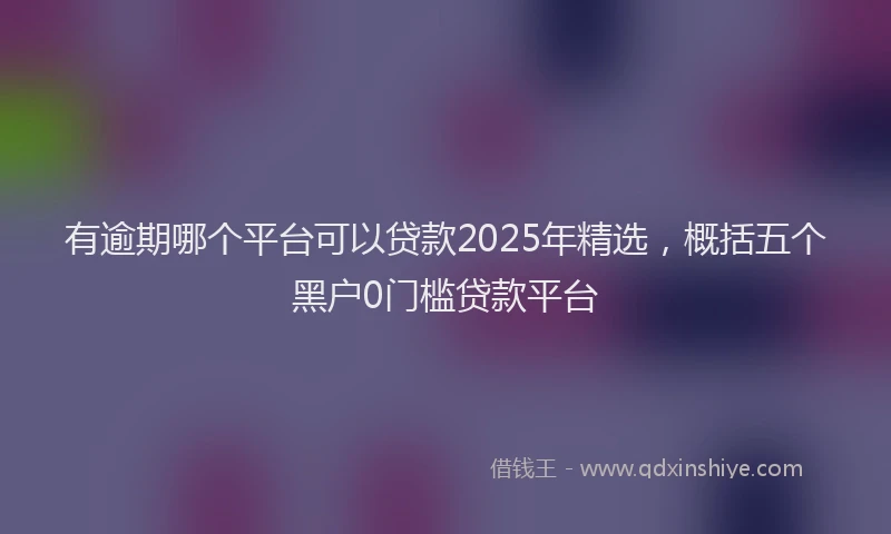 有逾期哪个平台可以贷款2025年精选，概括五个黑户0门槛贷款平台