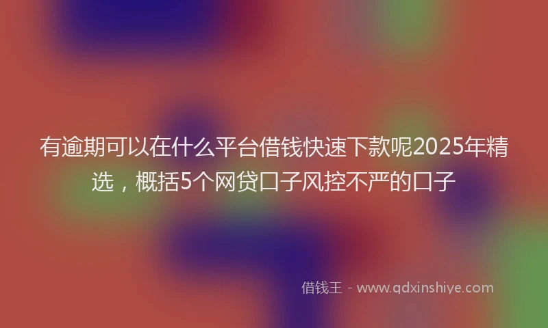有逾期可以在什么平台借钱快速下款呢2025年精选，概括5个网贷口子风控不严的口子
