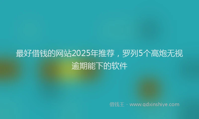 最好借钱的网站2025年推荐，罗列5个高炮无视逾期能下的软件