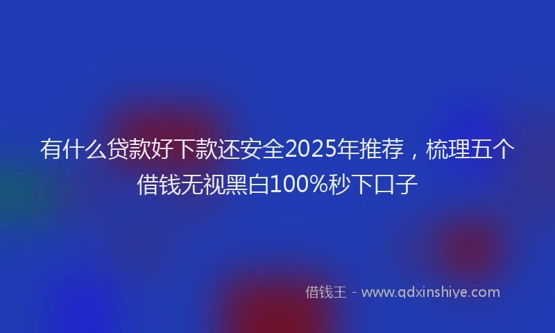 有什么贷款好下款还安全2025年推荐，梳理五个借钱无视黑白100%秒下口子