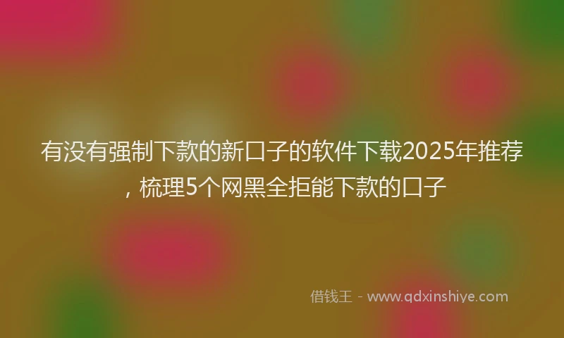 有没有强制下款的新口子的软件下载2025年推荐，梳理5个网黑全拒能下款的口子