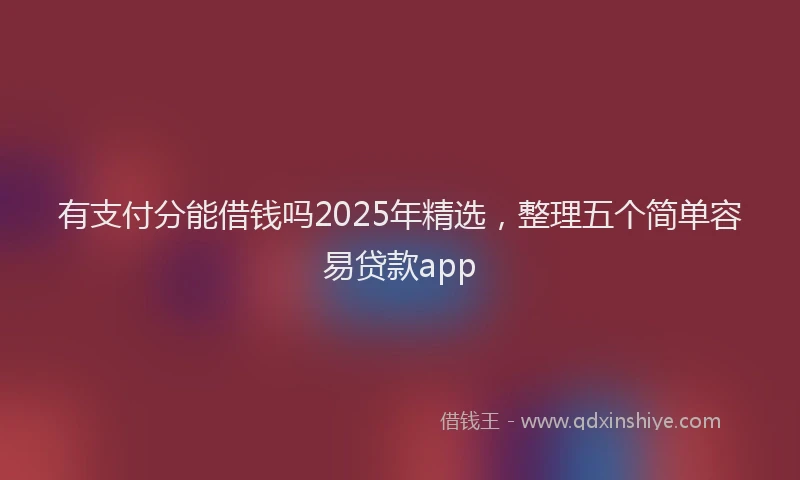 有支付分能借钱吗2025年精选，整理五个简单容易贷款app