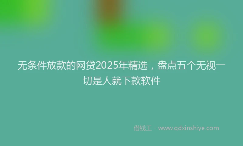 无条件放款的网贷2025年精选，盘点五个无视一切是人就下款软件