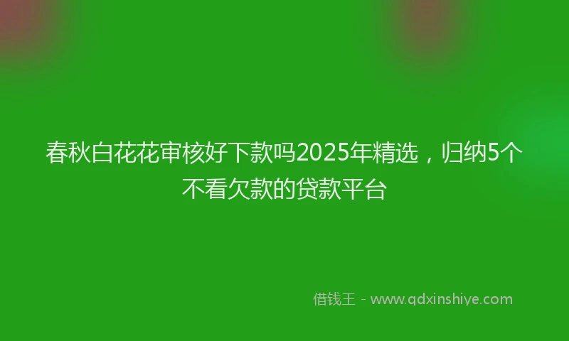 春秋白花花审核好下款吗2025年精选，归纳5个不看欠款的贷款平台