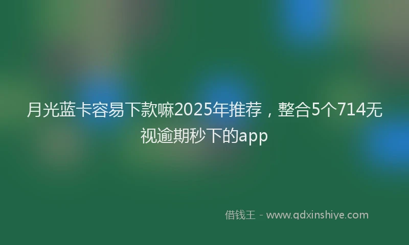 月光蓝卡容易下款嘛2025年推荐，整合5个714无视逾期秒下的app