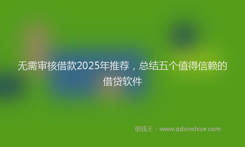 无需审核借款2025年推荐，总结五个值得信赖的借贷软件
