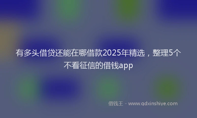 有多头借贷还能在哪借款2025年精选，整理5个不看征信的借钱app
