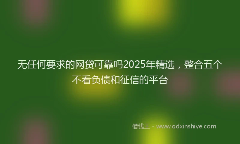 无任何要求的网贷可靠吗2025年精选，整合五个不看负债和征信的平台