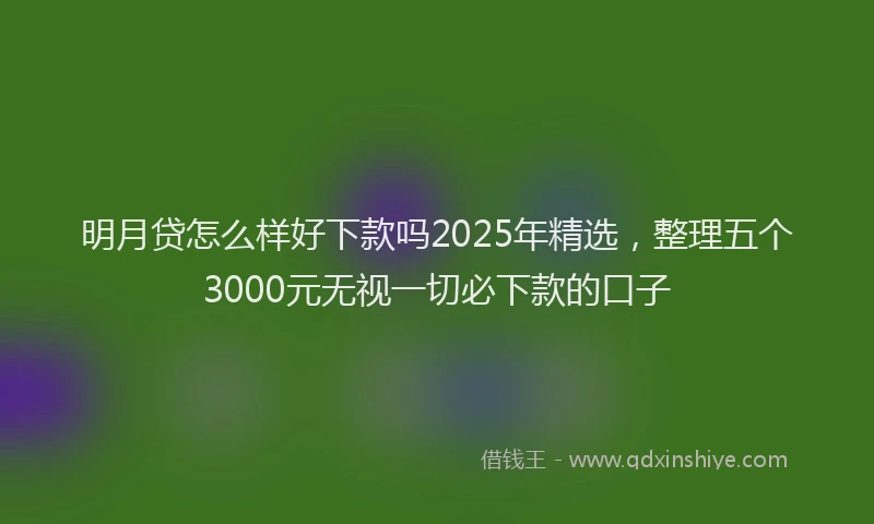 明月贷怎么样好下款吗2025年精选，整理五个3000元无视一切必下款的口子