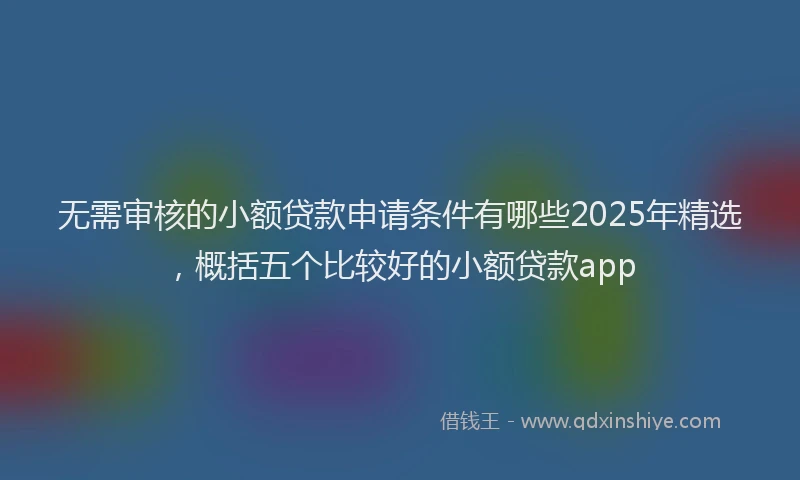 无需审核的小额贷款申请条件有哪些2025年精选，概括五个比较好的小额贷款app