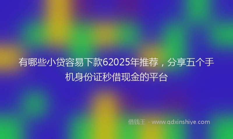 有哪些小贷容易下款62025年推荐，分享五个手机身份证秒借现金的平台