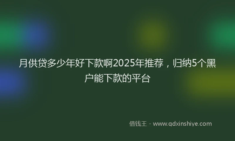 月供贷多少年好下款啊2025年推荐，归纳5个黑户能下款的平台