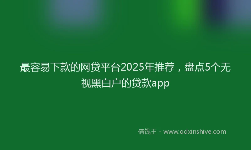 最容易下款的网贷平台2025年推荐，盘点5个无视黑白户的贷款app