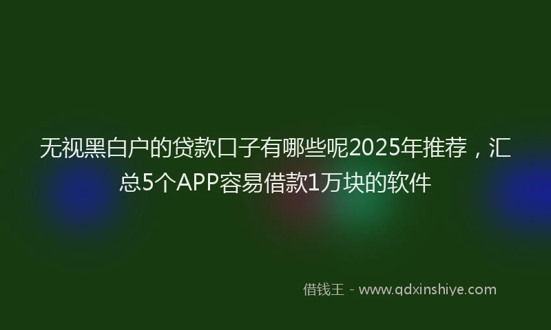 无视黑白户的贷款口子有哪些呢2025年推荐，汇总5个APP容易借款1万块的软件