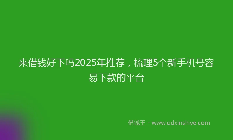 来借钱好下吗2025年推荐，梳理5个新手机号容易下款的平台