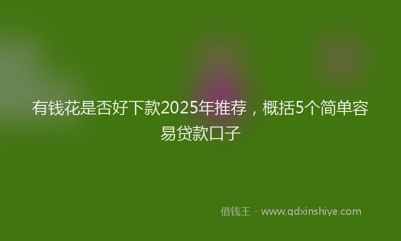 有钱花是否好下款2025年推荐，概括5个简单容易贷款口子