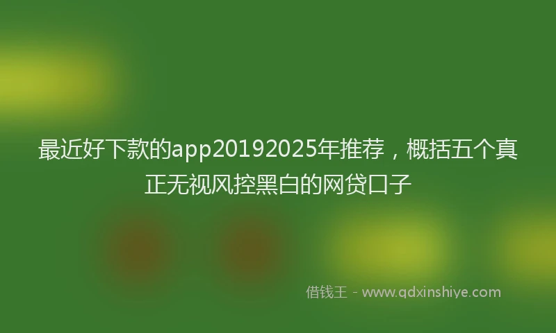 最近好下款的app20192025年推荐，概括五个真正无视风控黑白的网贷口子
