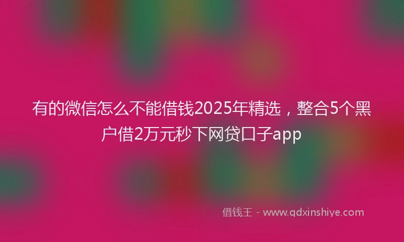 有的微信怎么不能借钱2025年精选，整合5个黑户借2万元秒下网贷口子app