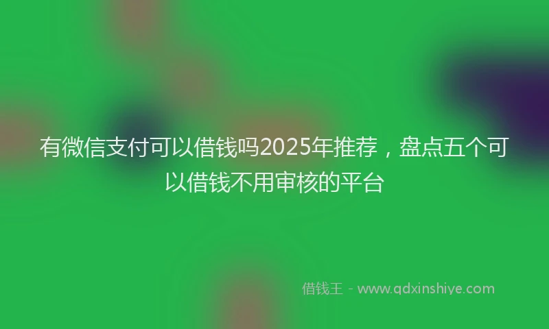 有微信支付可以借钱吗2025年推荐，盘点五个可以借钱不用审核的平台