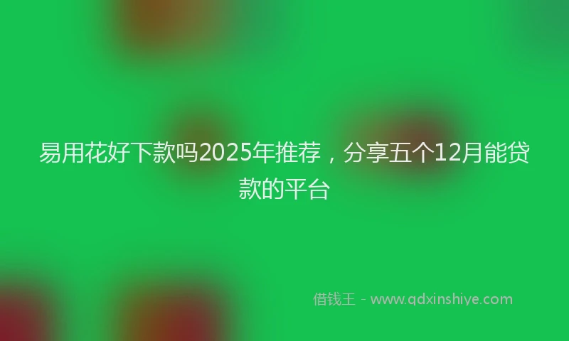 易用花好下款吗2025年推荐，分享五个12月能贷款的平台