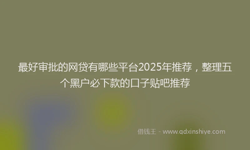 最好审批的网贷有哪些平台2025年推荐，整理五个黑户必下款的口子贴吧推荐