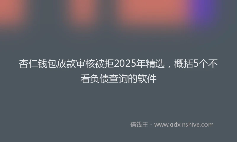 杏仁钱包放款审核被拒2025年精选，概括5个不看负债查询的软件
