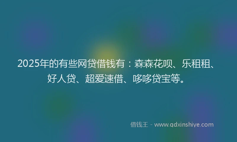 2025年的有些网贷借钱有：森森花呗、乐租租、好人贷、超爱速借、哆哆贷宝等。