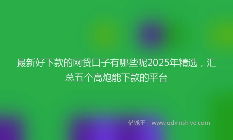 最新好下款的网贷口子有哪些呢2025年精选，汇总五个高炮能下款的平台
