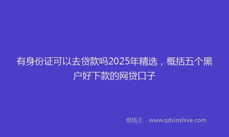 有身份证可以去贷款吗2025年精选，概括五个黑户好下款的网贷口子