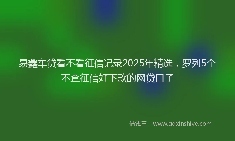 易鑫车贷看不看征信记录2025年精选，罗列5个不查征信好下款的网贷口子