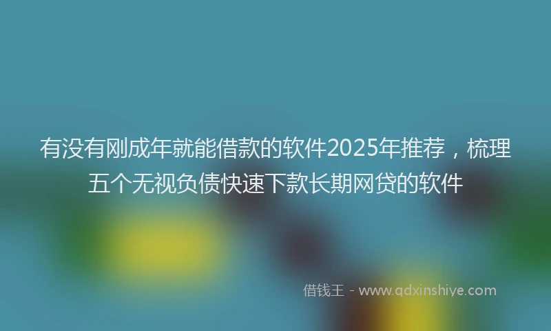 有没有刚成年就能借款的软件2025年推荐，梳理五个无视负债快速下款长期网贷的软件