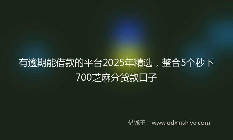 有逾期能借款的平台2025年精选，整合5个秒下700芝麻分贷款口子