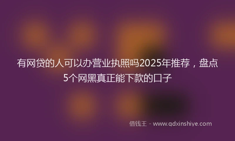 有网贷的人可以办营业执照吗2025年推荐，盘点5个网黑真正能下款的口子