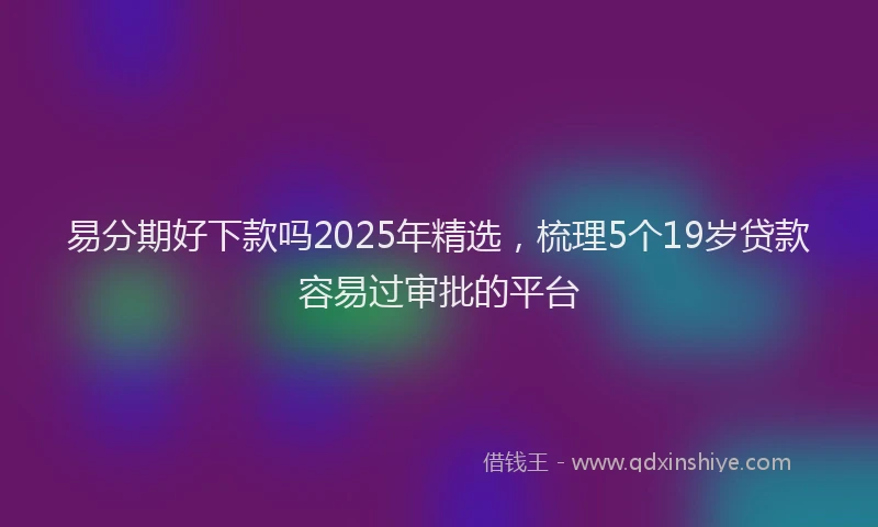 易分期好下款吗2025年精选，梳理5个19岁贷款容易过审批的平台