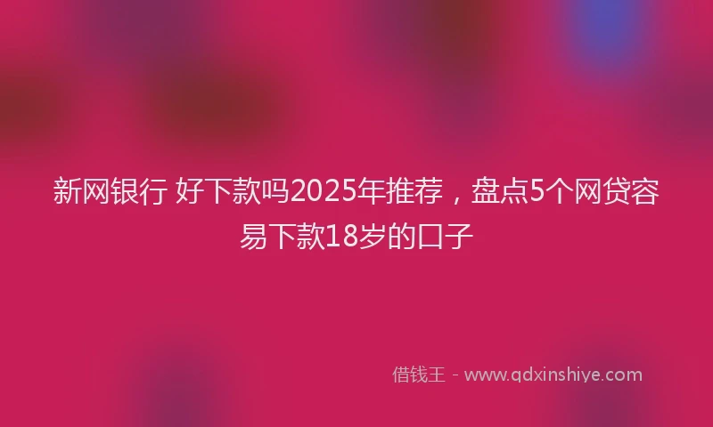 新网银行 好下款吗2025年推荐，盘点5个网贷容易下款18岁的口子