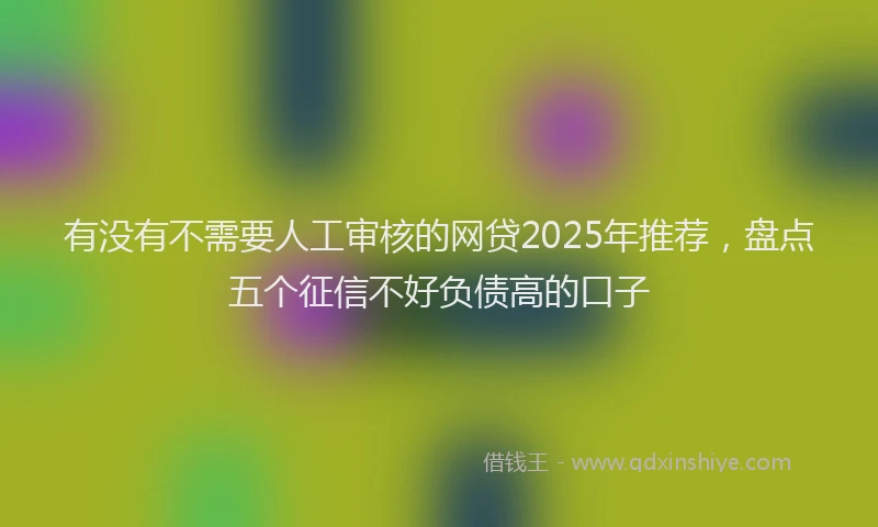 有没有不需要人工审核的网贷2025年推荐，盘点五个征信不好负债高的口子