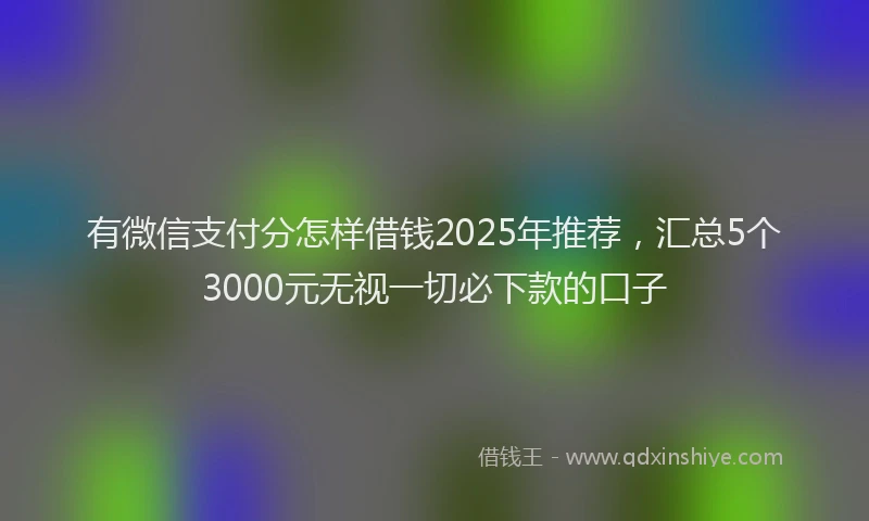 有微信支付分怎样借钱2025年推荐，汇总5个3000元无视一切必下款的口子