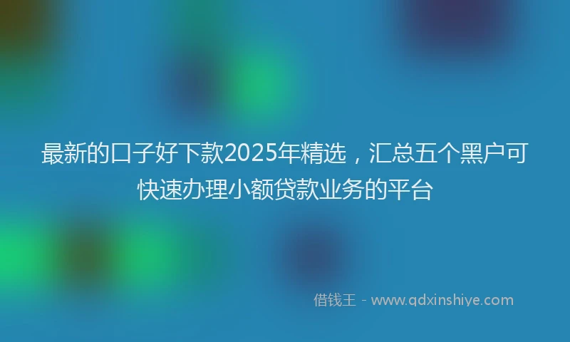 最新的口子好下款2025年精选，汇总五个黑户可快速办理小额贷款业务的平台