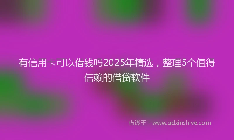 有信用卡可以借钱吗2025年精选，整理5个值得信赖的借贷软件
