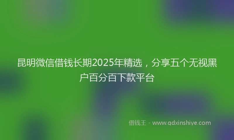 昆明微信借钱长期2025年精选，分享五个无视黑户百分百下款平台