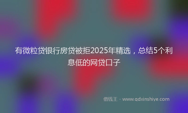 有微粒贷银行房贷被拒2025年精选，总结5个利息低的网贷口子