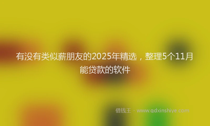 有没有类似薪朋友的2025年精选，整理5个11月能贷款的软件